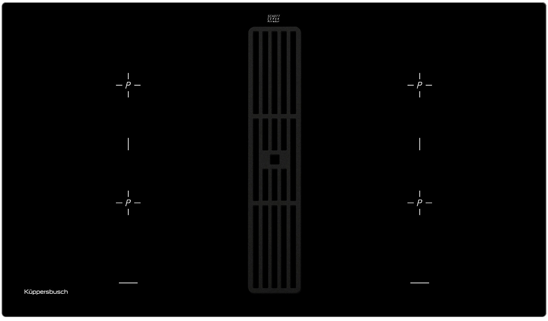Индукционная варочная панель с вытяжкой Kuppersbusch KMI 9850.0 SR Black Velvet (отгружается KMI 985